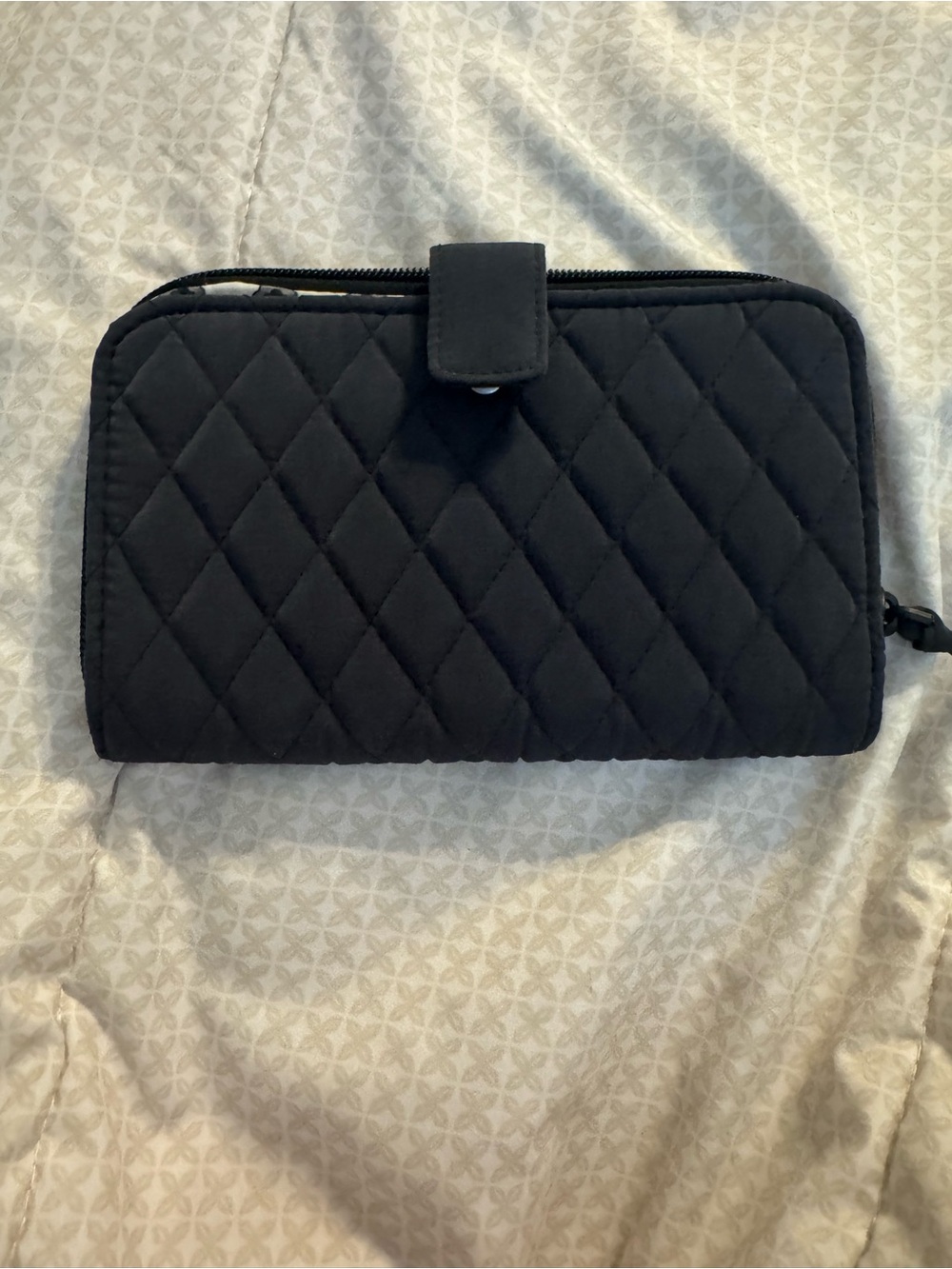 Vera Bradley Black Quilted Zip-Around Wallet